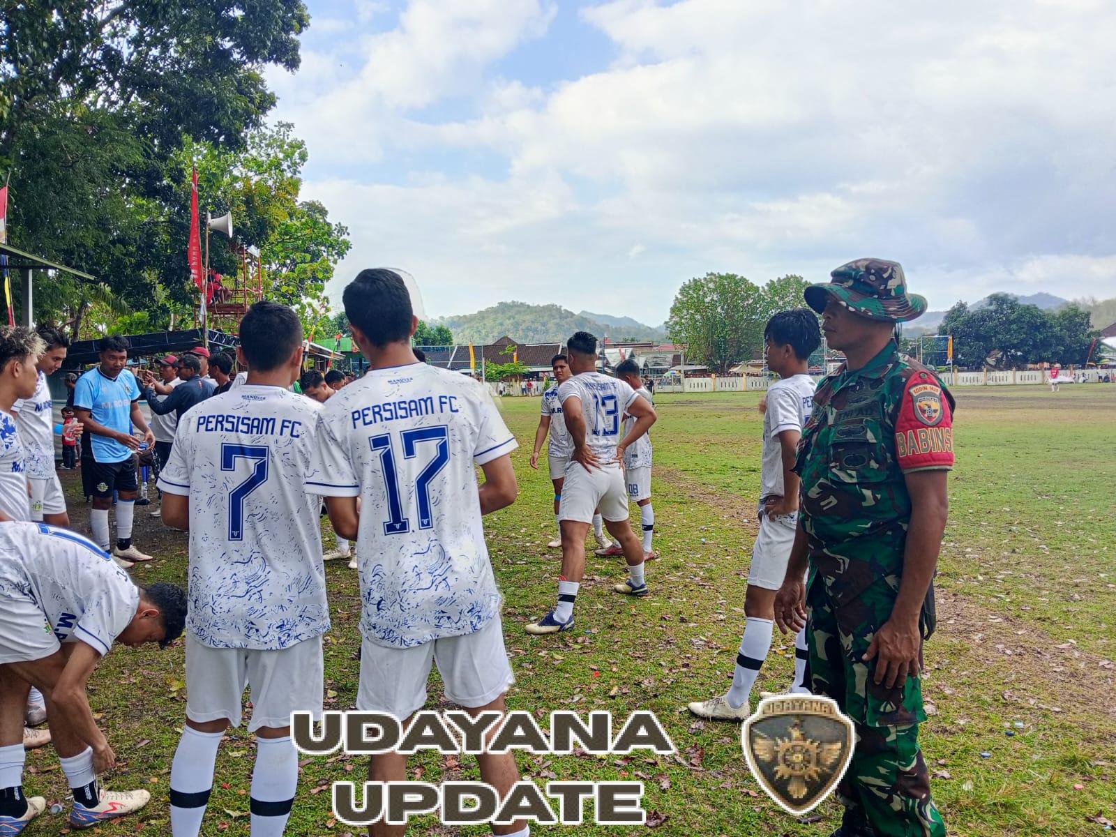 Open Turnamen Kades Cup I Desa Belo 2025 Masuk Semifinal, Babinsa Kawal Keamanan Pertandingan