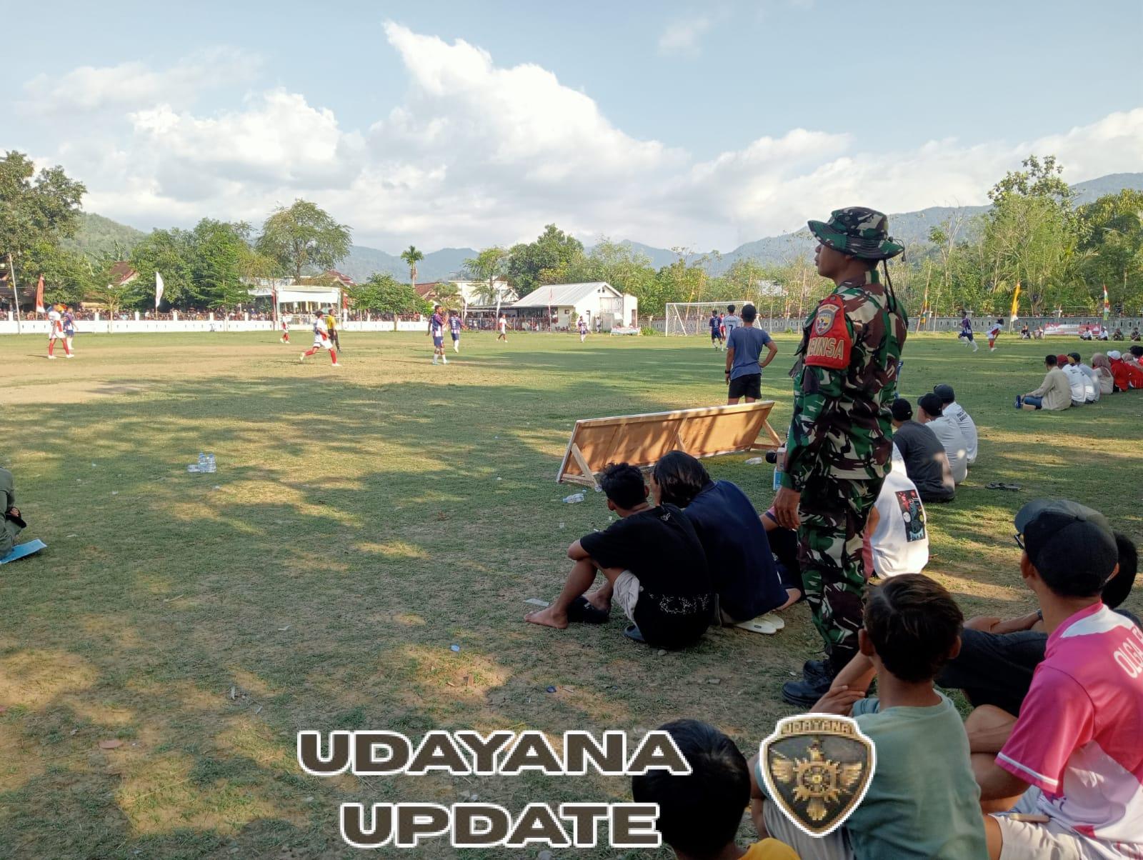 Babinsa Desa Belo Laksanakan Pengamanan Final Open Turnamen Kades Cup I Tahun 2025
