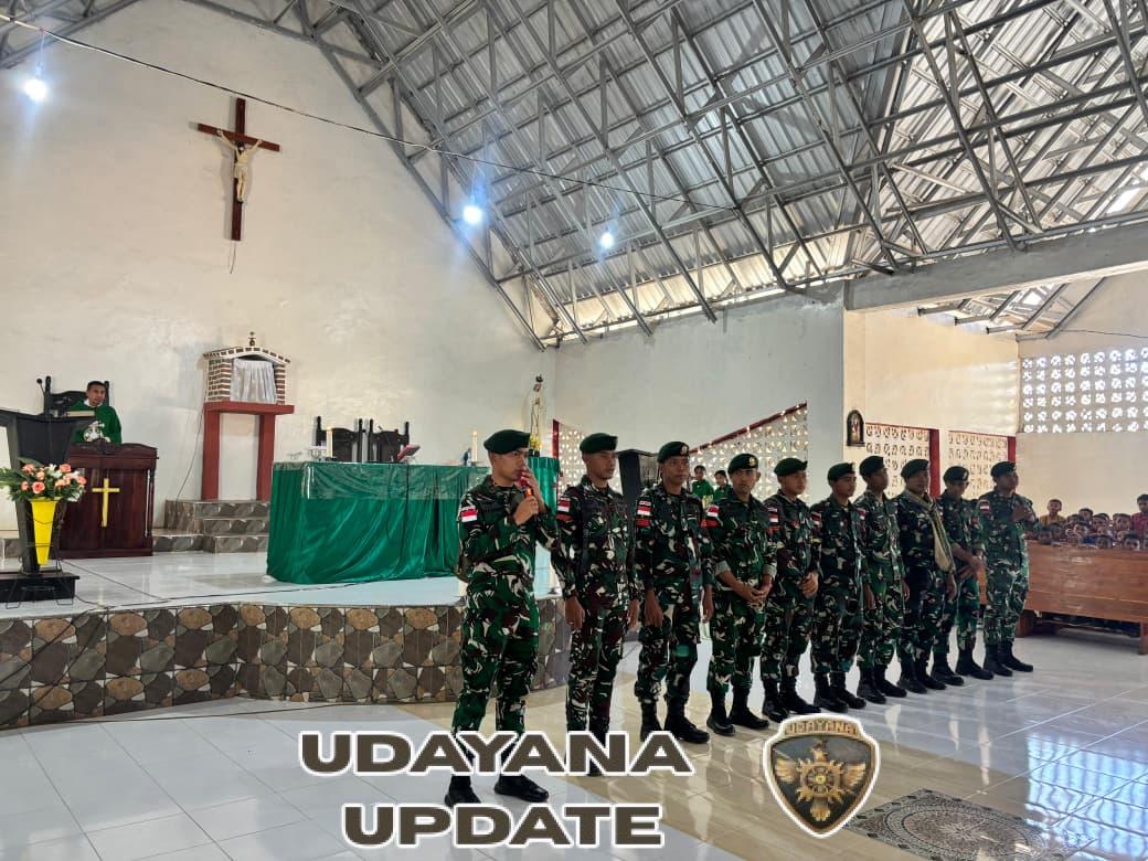 Kunjungan Satgas Pamtas RI-RDTL Sektor Barat Pos Aplal ke Gereja