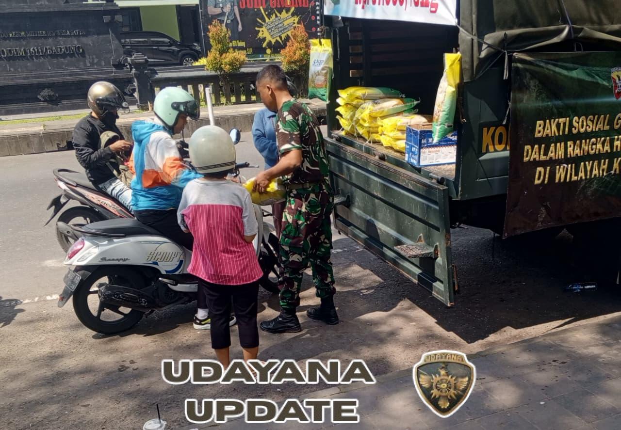 Kodim 1611/Badung Gelar Bakti Sosial Gerakan Pangan Murah dalam Rangka HUT TNI ke-80