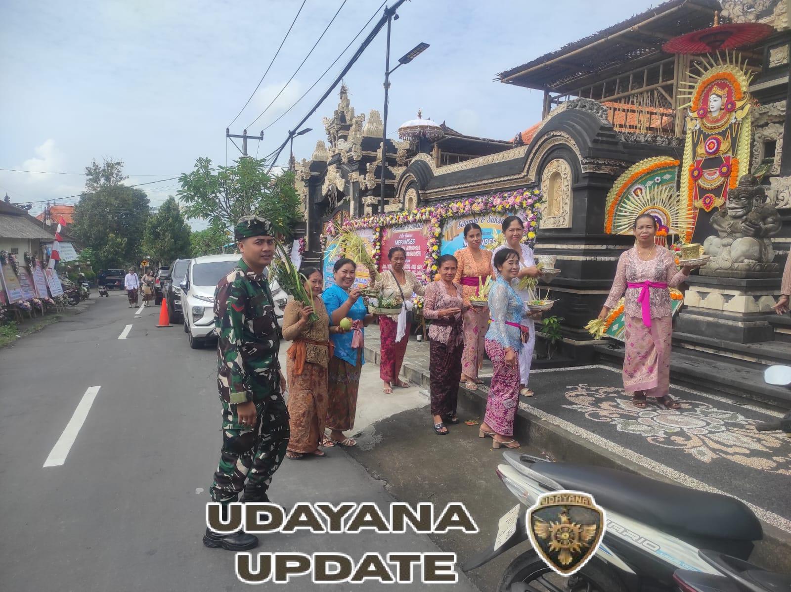 Selalu Kompak, Babinsa Kamasan Bersinergi Bersama Bhabinkamtibmas Dan pecalang Amankan Upacara Potong Gigi