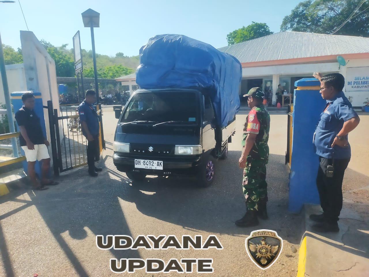 Babinsa Koramil 1627-02/PB Amankan Keberangkatan Kapal Fery Garda Maritim 3 di Pantai Baru