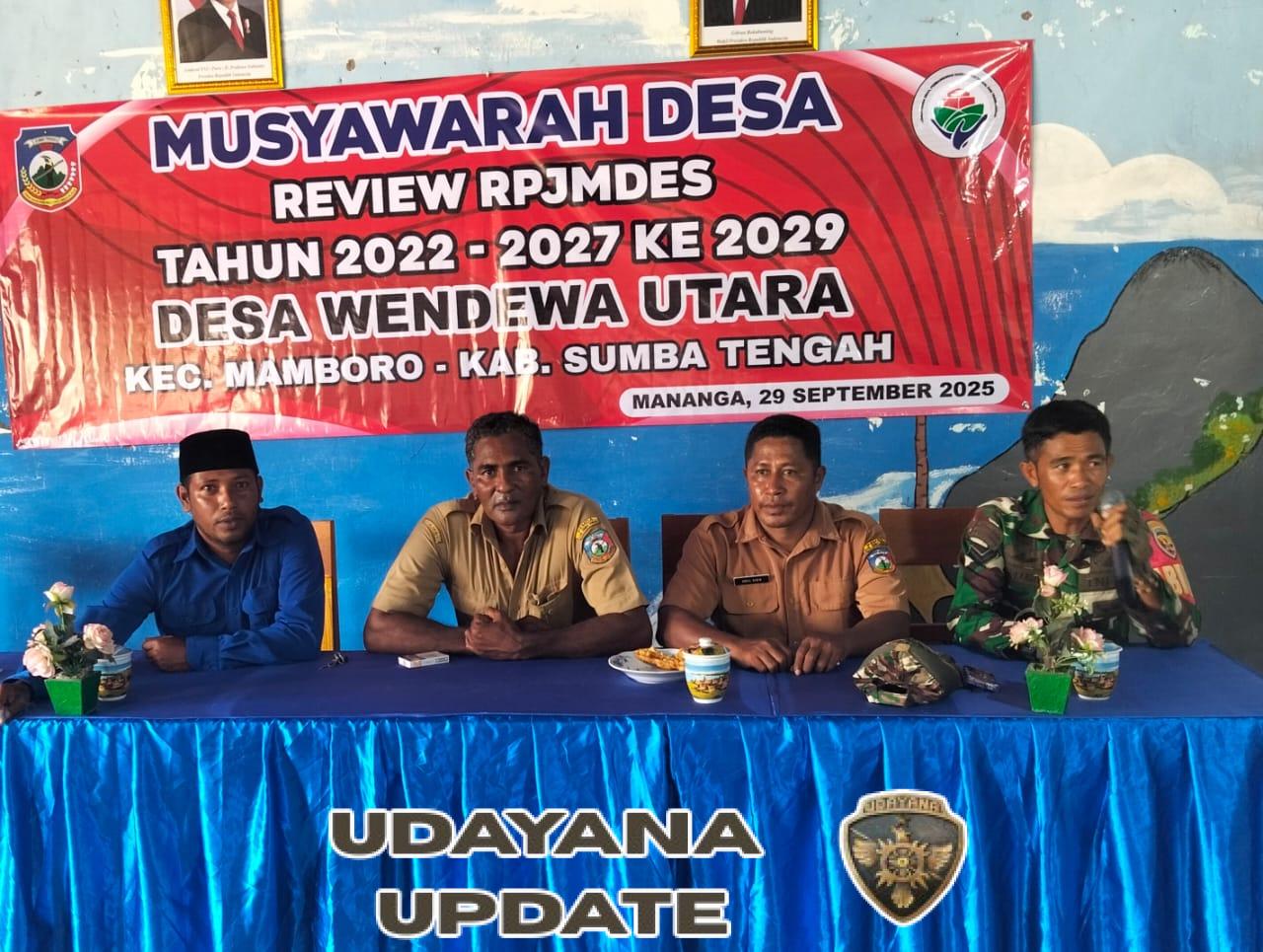 Babinsa Koramil 03/Katikutana Hadiri Musyawarah Desa Review RPJMDes Wendewa Utara