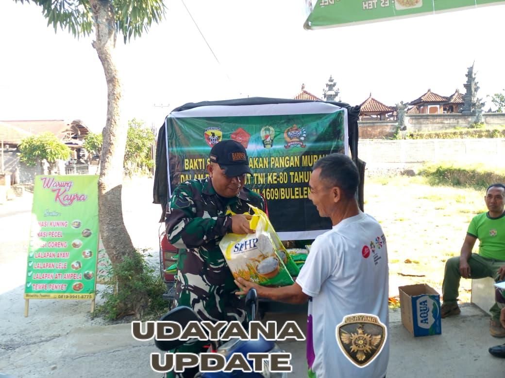 Ratusan Warga Antusias Ikuti Gerakan Pangan Murah TNI di Desa Rangdu