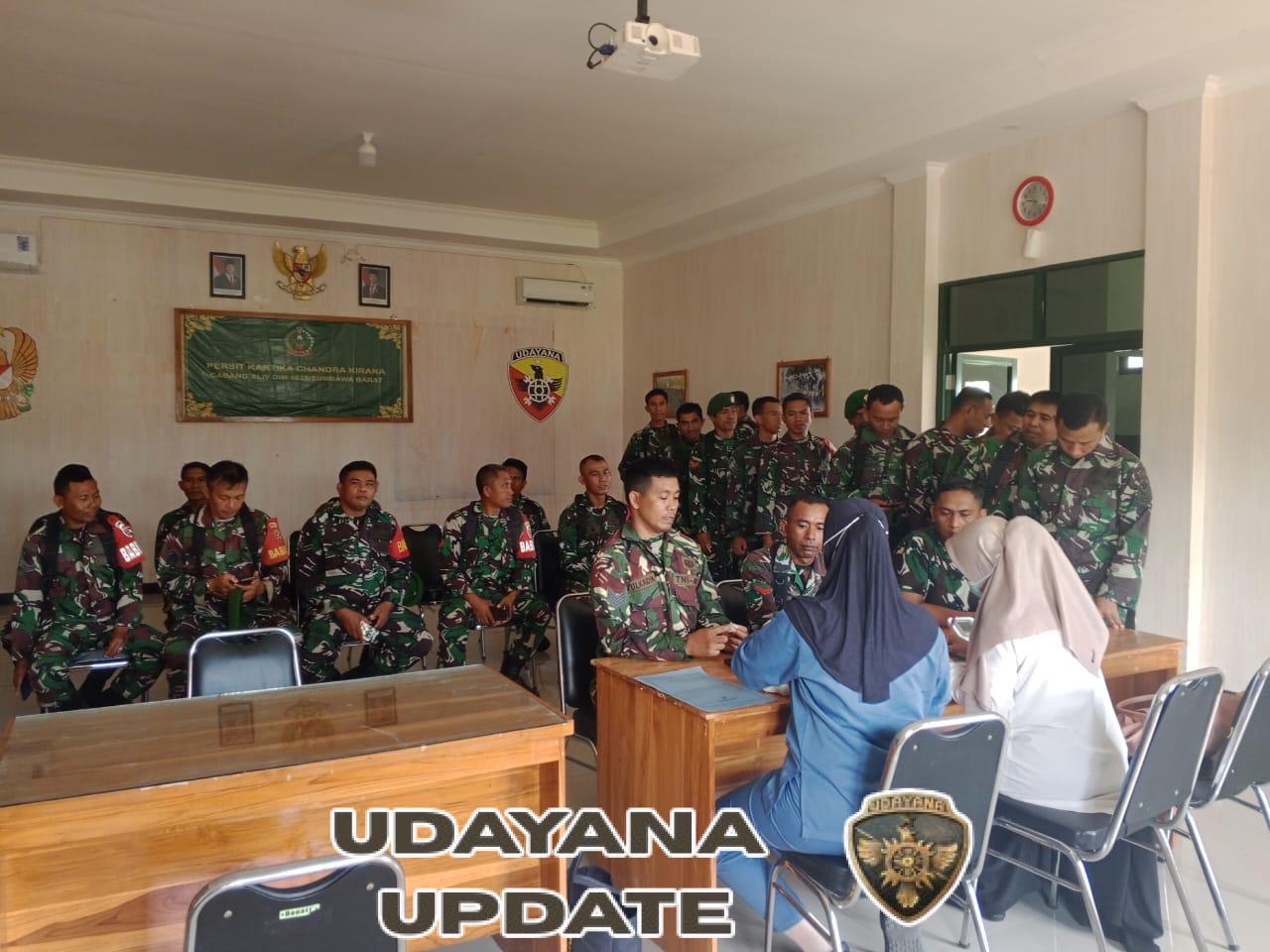 Cegah Penyakit Tidak Menular, Personel Kodim 1628/Sumbawa Barat Jalani Pemeriksaan Kesehatan