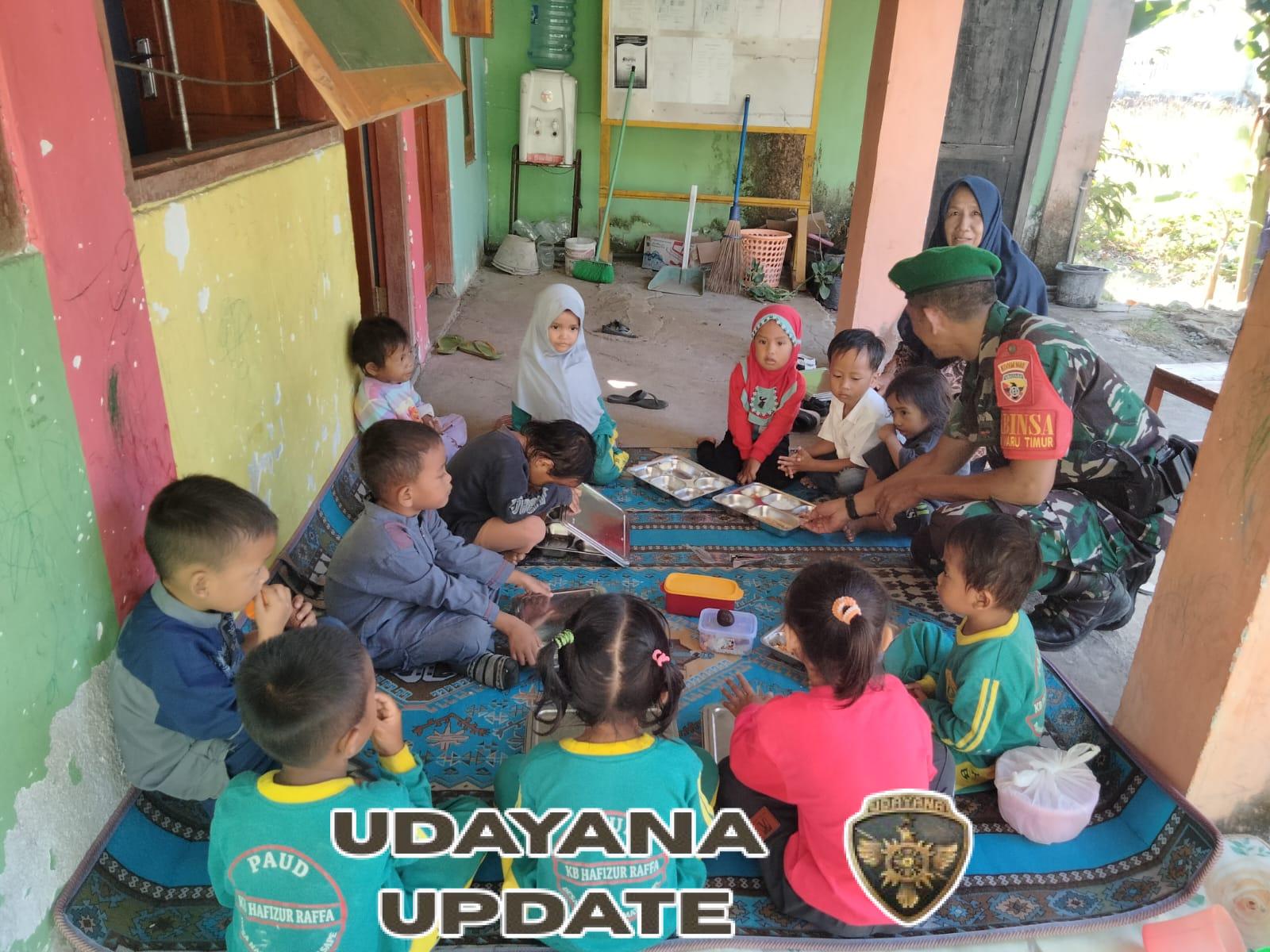 Program Makan Bergizi Gratis di Desa Naru Berjalan Lancar dengan Pendampingan Babinsa