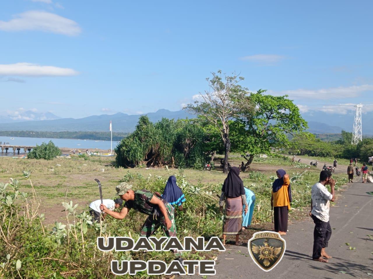 Sinergi TNI–Rakyat: Babinsa Koramil 1612-03/Borong Gelar Karya Bakti Bersih Pantai