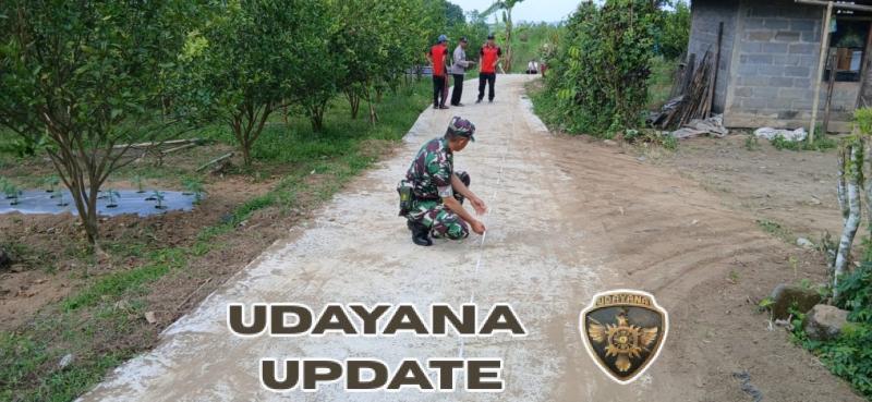 Pendampingan Babinsa, Jalan Usaha Tani dan Senderan di Desa Abuan Resmi Diserahkan