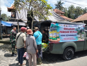 Gerakan Pangan Murah sambut HUT TNI ke-80 oleh Koramil jajaran Kodim 1623/Karangasem.