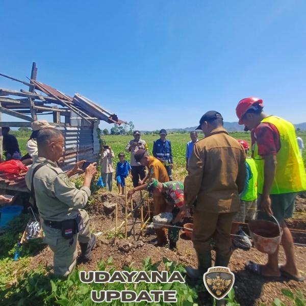 Dukung Swasembada Pangan, Koramil 1608-04/Woha Dampingi Pembangunan Irigasi Desa Runggu