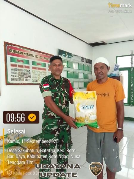 Dukung Gerakan Pangan Murah, Babinsa Koramil 1627-03 Salurkan Beras SPHP