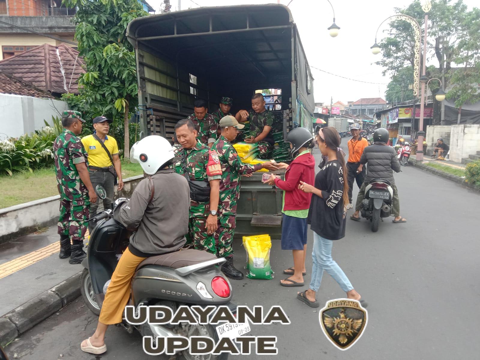 Peran Aktif Koramil 1616-01/Gianyar Sukseskan Penyaluran 2 Ton Beras Murah ke Masyarakat