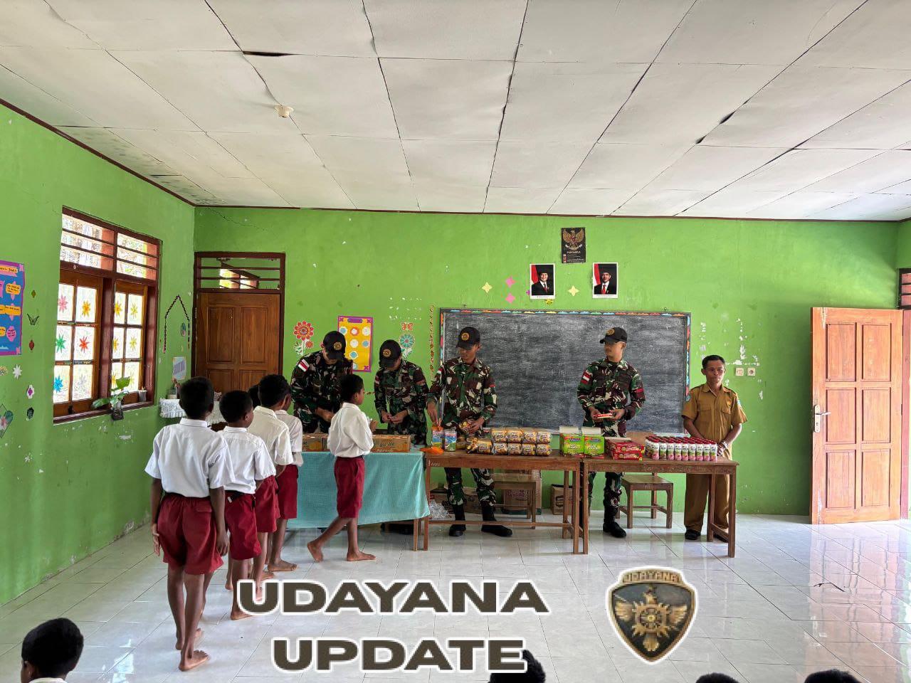 Wawasan Kebangsaan dan Kepedulian Satgas Pamtas Hadir di Desa Tubu