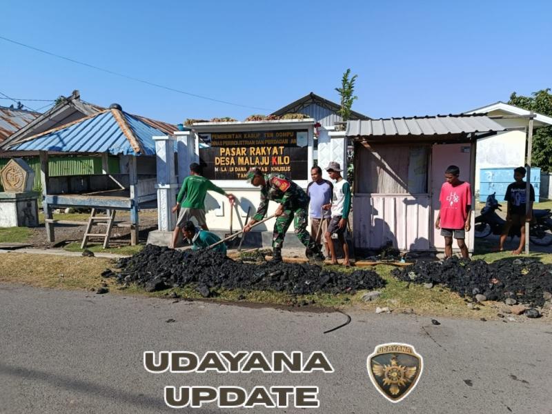 TNI dan Warga Malaju Bergandengan Jaga Kebersihan Desa