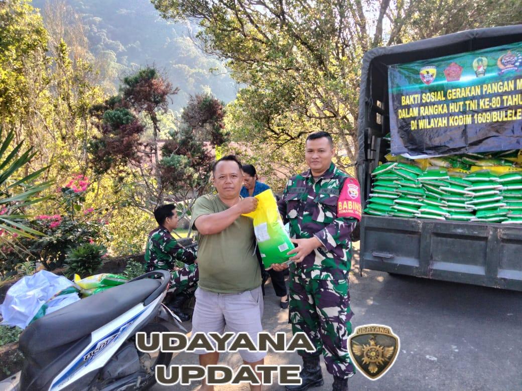Gerakan Pangan Murah (GPM) Beras Kodim 1609/Buleleng Hadir di Desa Galungan dan Desa Bebetin