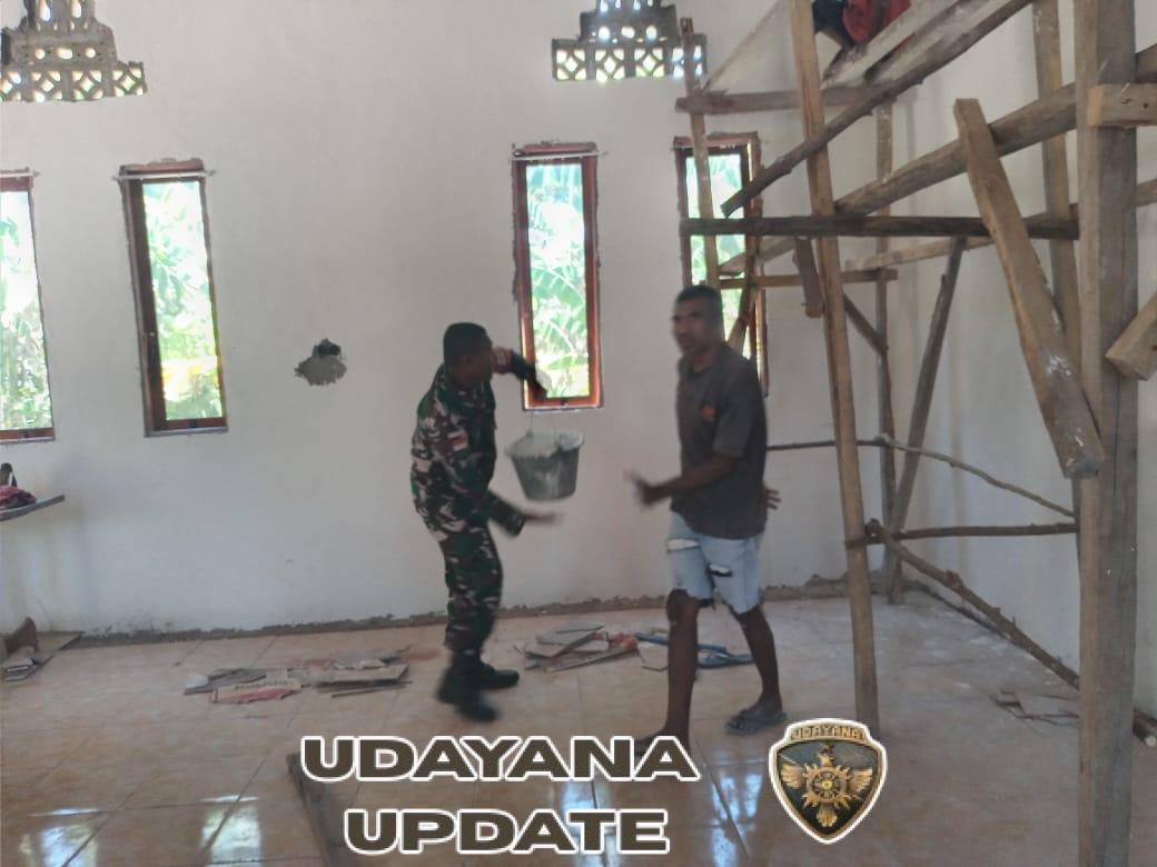 Bantu Bangun Gedung Gereja, Babinsa Dukung Pembagunan Rumah Ibadah Di Wilayah Binaan