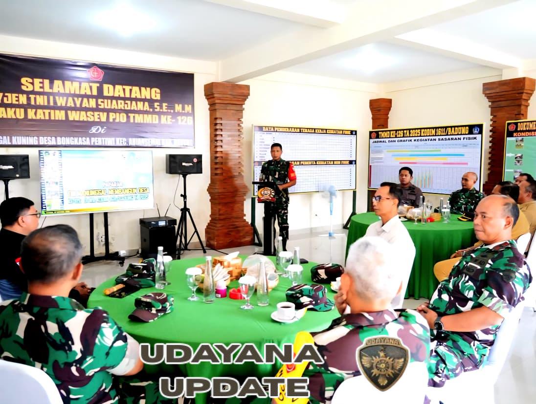 Katim Wasev Mabesad Tinjau Langsung Kegiatan TMMD Ke-126 Kodim 1611/Badung di Desa Bongkasa Pertiwi