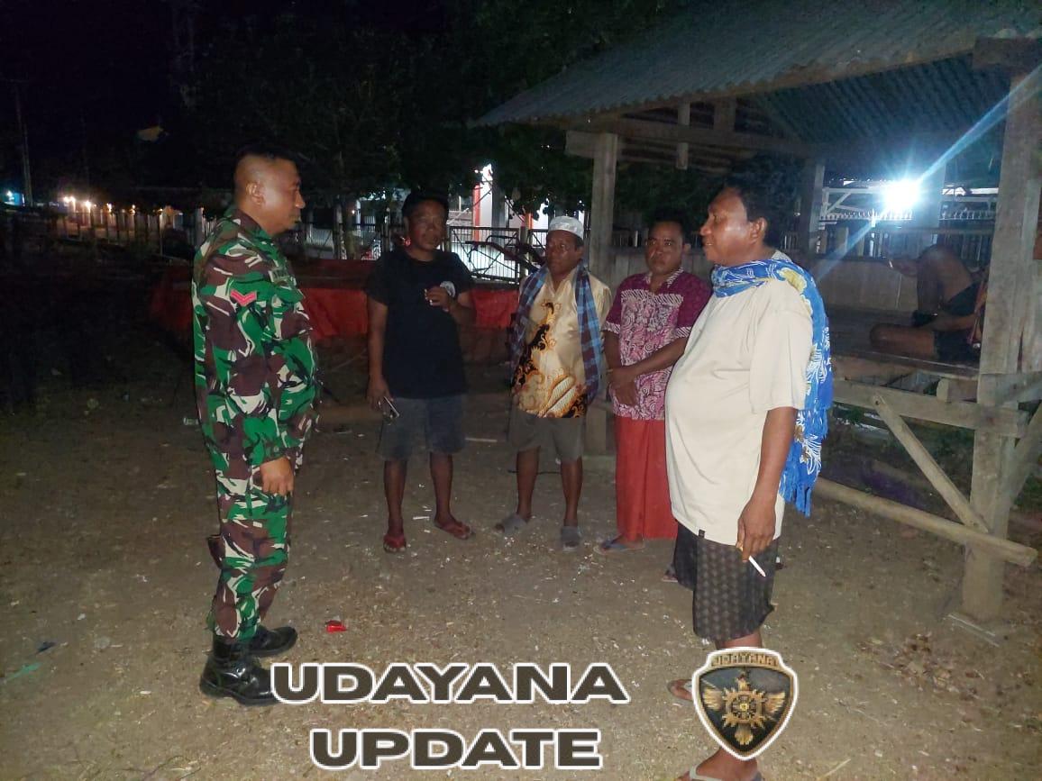 Koramil 1608-04/Woha Bersinergi dengan Pol PP dan Tokoh Masyarakat Jaga Keamanan Desa