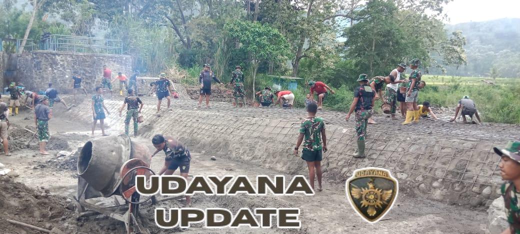 Pengecoran Lantai Bendungan Panondiwal Dikebut, TMMD Ke-126 Kodim 1625/Ngada Terus Beri Dampak Nyata