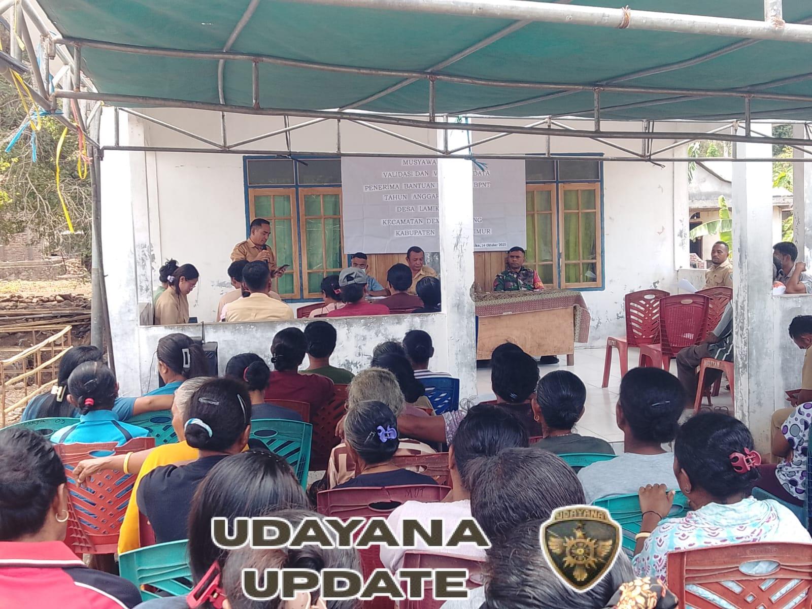 Musdes Desa Lamika Bahas Validasi Data Penerima Bantuan Sosial, Babinsa Turut Hadir