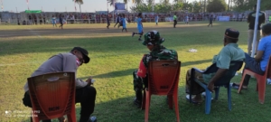 Babinsa Kodim 1602/Ende Kawal Keamanan Semi Final Mini Soccer U-13 di Ndori