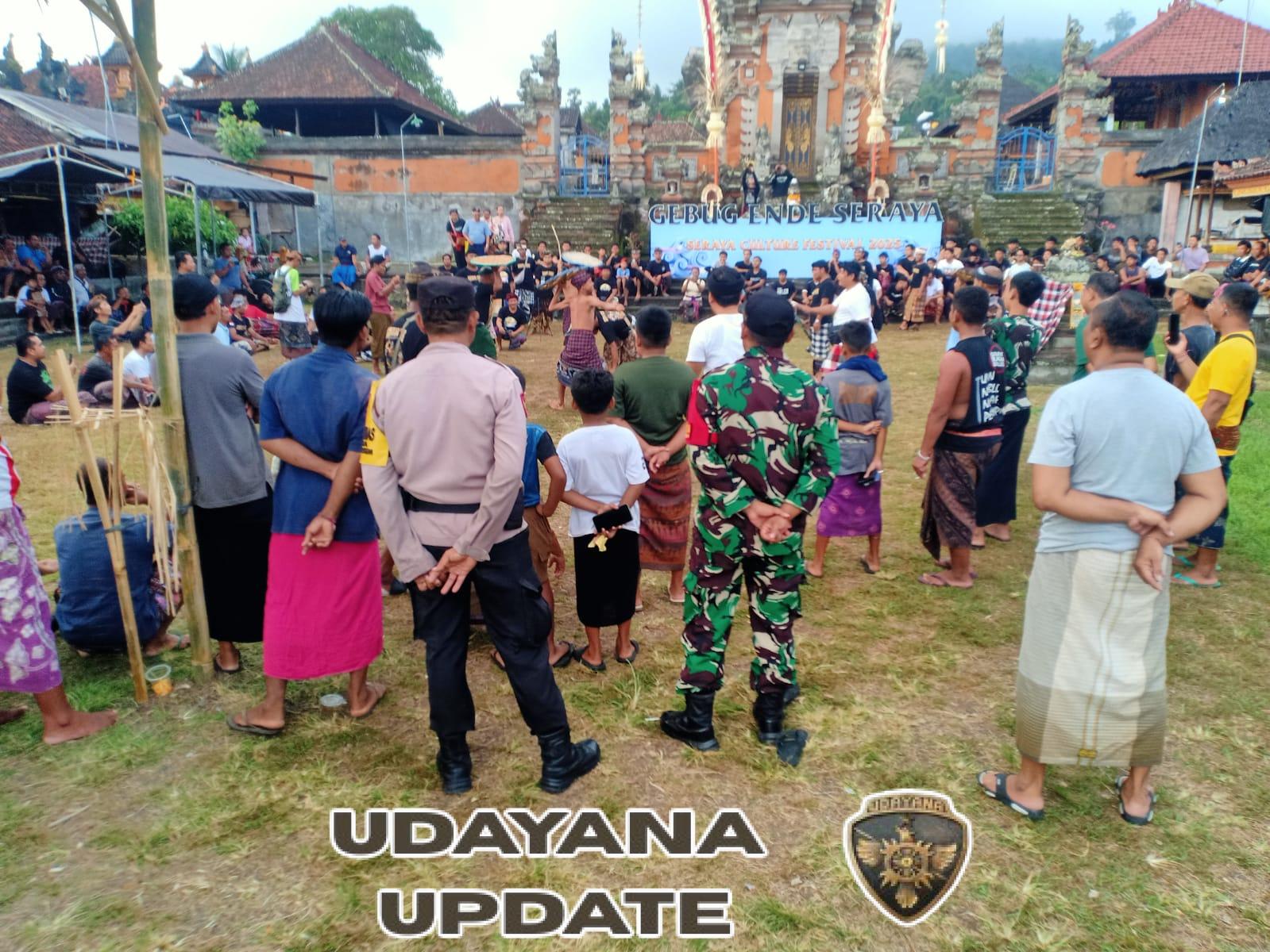 Dukung pelestarian budaya, Babinsa 1623-01/Karangasem turut amankan Gebug Ende Seraya Culture Festival Tahun 2025.