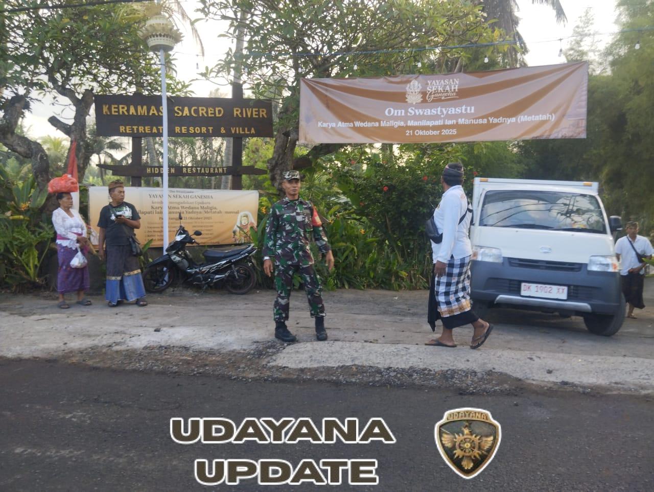 Babinsa Blahbatuh Turut Amankan Tradisi Adat Malegia 123 Sawe