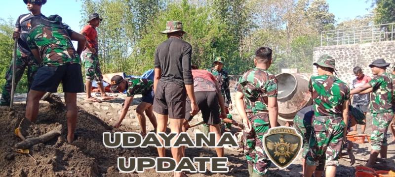 Tingkatkan Infrastruktur, TMMD ke-126 Kodim Ngada Selesaikan 32% Pengecoran Bendungan di Riung Barat