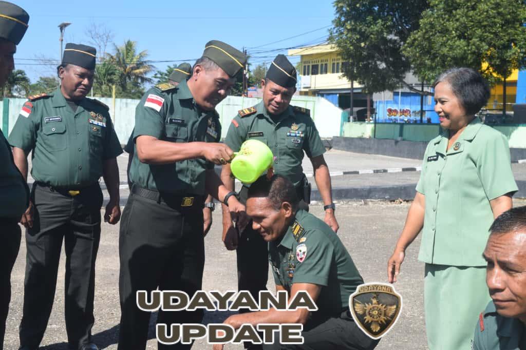 Kodim 1621/TTS menggelar upacara pelantikan kenaikan pangkat prajurit periode 1 Oktober 2025.