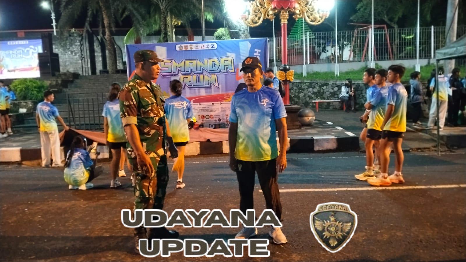 Meriahkan HUT Ke 42 SMA N 2 Amlapura, Anggota Kodim 1623/Karangasem ikut serta dalam kegiatan Smanda Run.