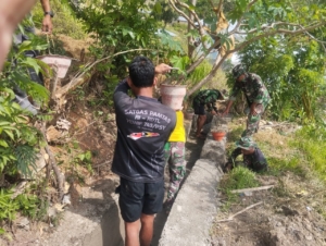 Bersama TNI, Warga Beamese Bangun Harapan dari Tanggul Irigasi