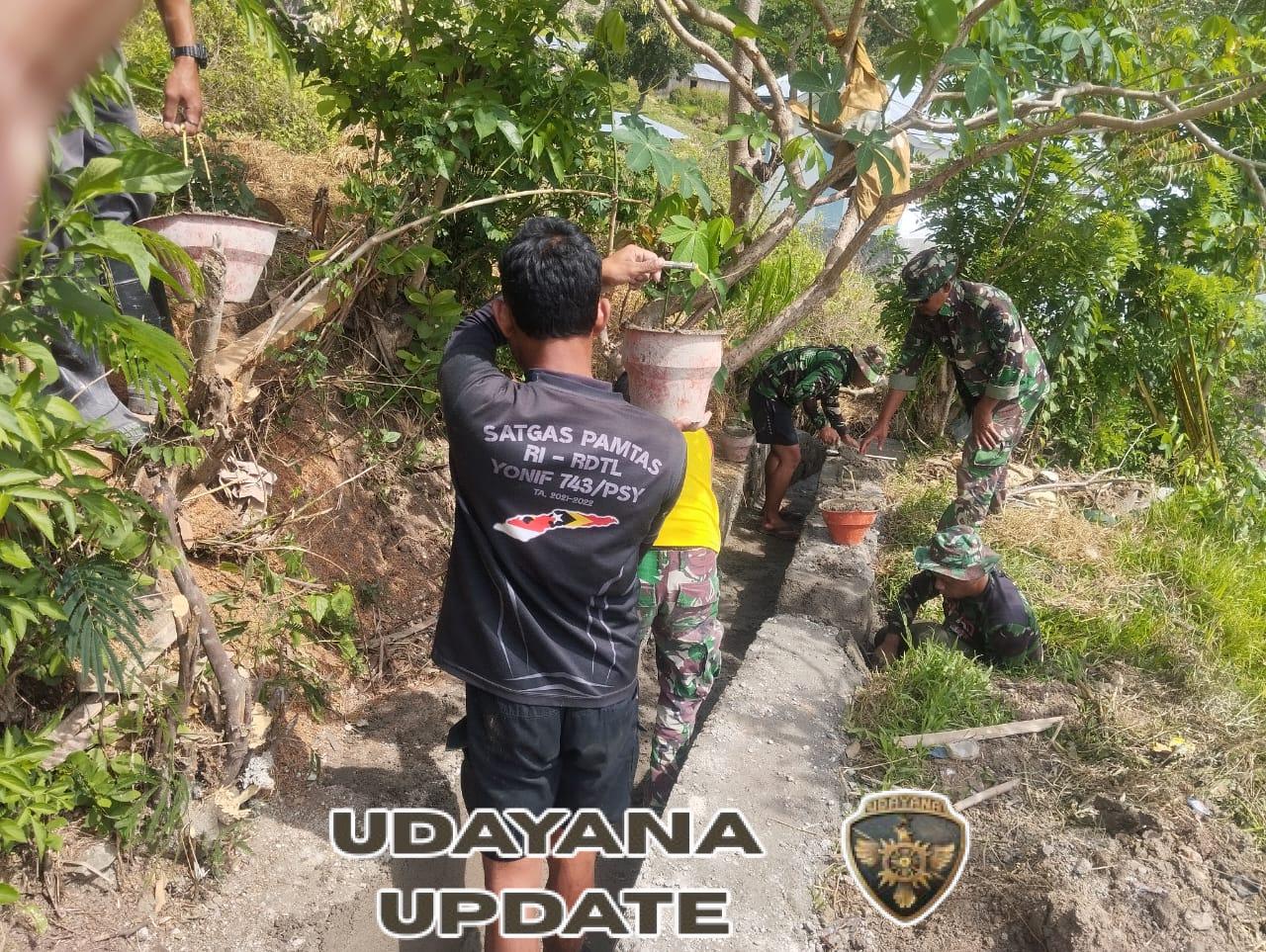 Bersama TNI, Warga Beamese Bangun Harapan dari Tanggul Irigasi