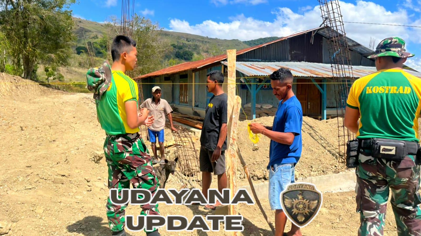 Satgas Yonarmed 12 Kostrad Perkokoh Pendidikan Lewat Pembangunan Pondasi Sekolah