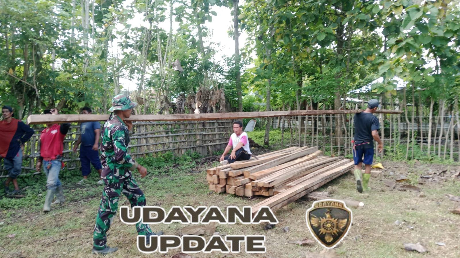 Babinsa Koramil 1607-04/Alas Turun Tangan Bantu Warga Siapkan Material Mushola