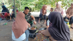 Menyatu dengan Warga, Bakes TMMD Ke-126 Kodim 1606 Mataram Bantu Begawe di Giri Madia