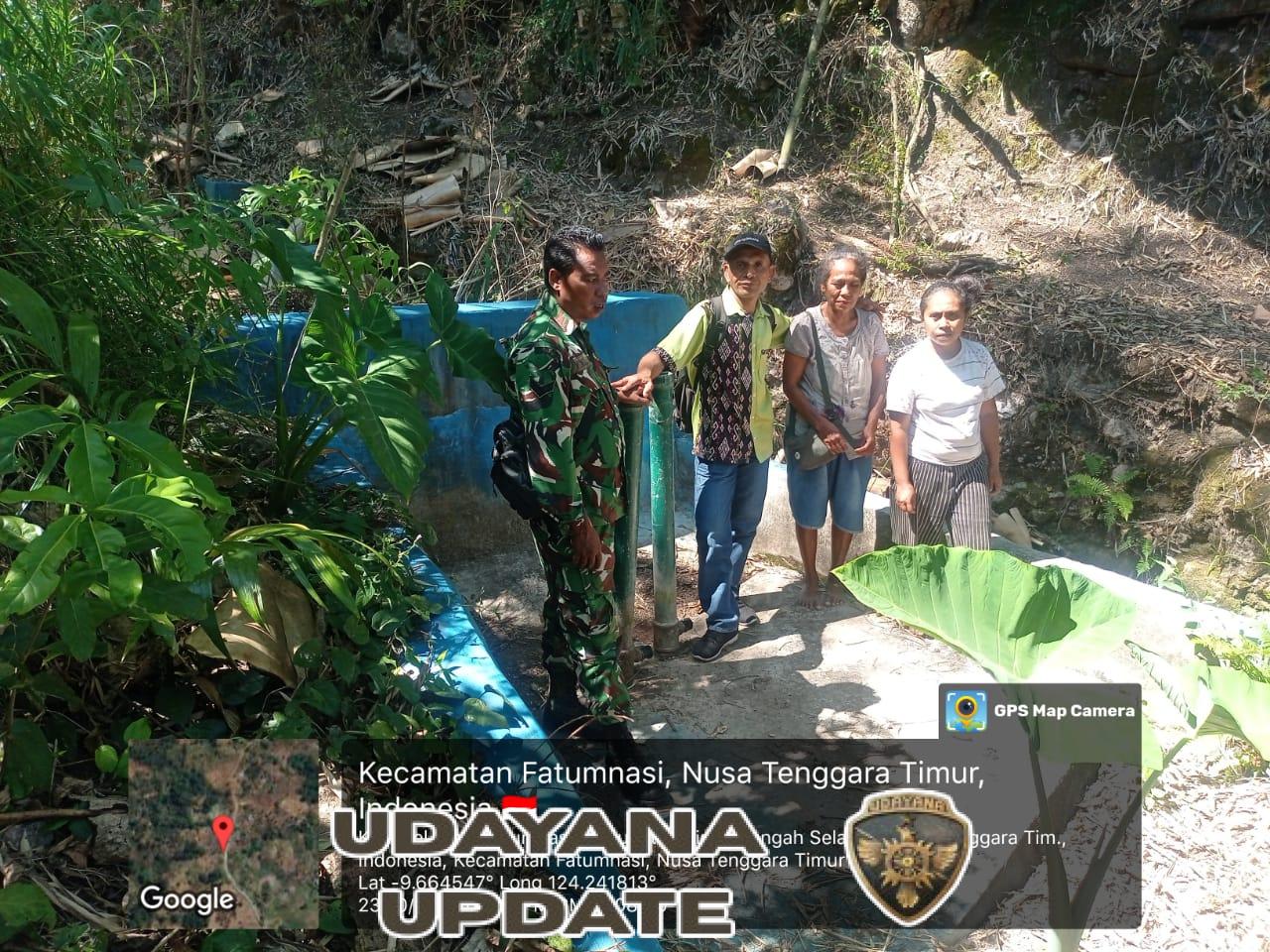 Wujud Kepedulian TNI, Babinsa Koramil 1621-03/Mollo Utara Pantau dan Imbau Warga Rawat Pompa Hidram Tunua