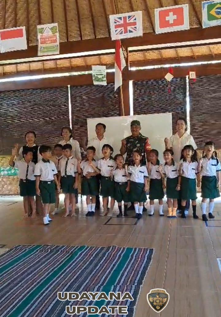 Siswa Olas Asih Elementary Antusias Ikuti Pembinaan Disiplin oleh Babinsa