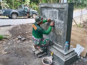 Pembangunan Infrastruktur di Desa Bongkasa Pertiwi TMMD Ke-126 Kodim 1611/Badung Berjalan Lancar