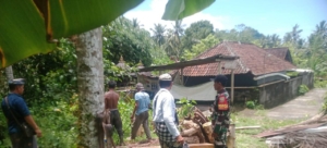 Pastikan Kesiapan, Babinsa Besan Dan Dinas DLHP Cek Lokasi Tanam Pohon Di Areal Pura Puseh Besan