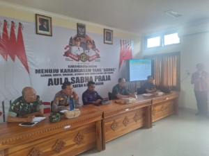 Percepat penanganan permasalahan kesehatan, Bati Tuud Koramil 1623-01/Karangasem hadiri rakor bidang kesehatan.