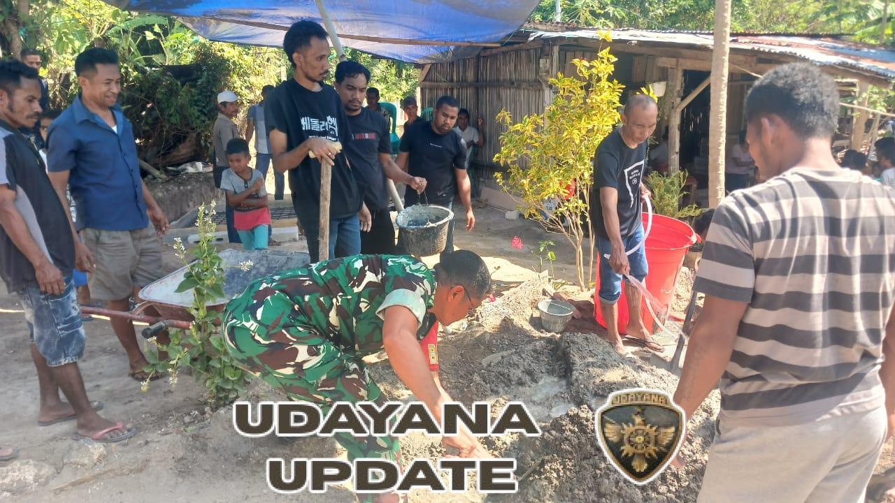 Sertu Jefri SB Pimpin Karya Bhakti Bersama Warga Fontein