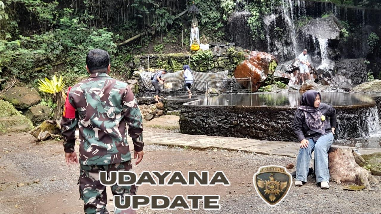 Wujudkan Kenyamanan Wisatawan, Babinsa Jehem Laksanakan Pengamanan di Obyek Wisata Goa Rajo