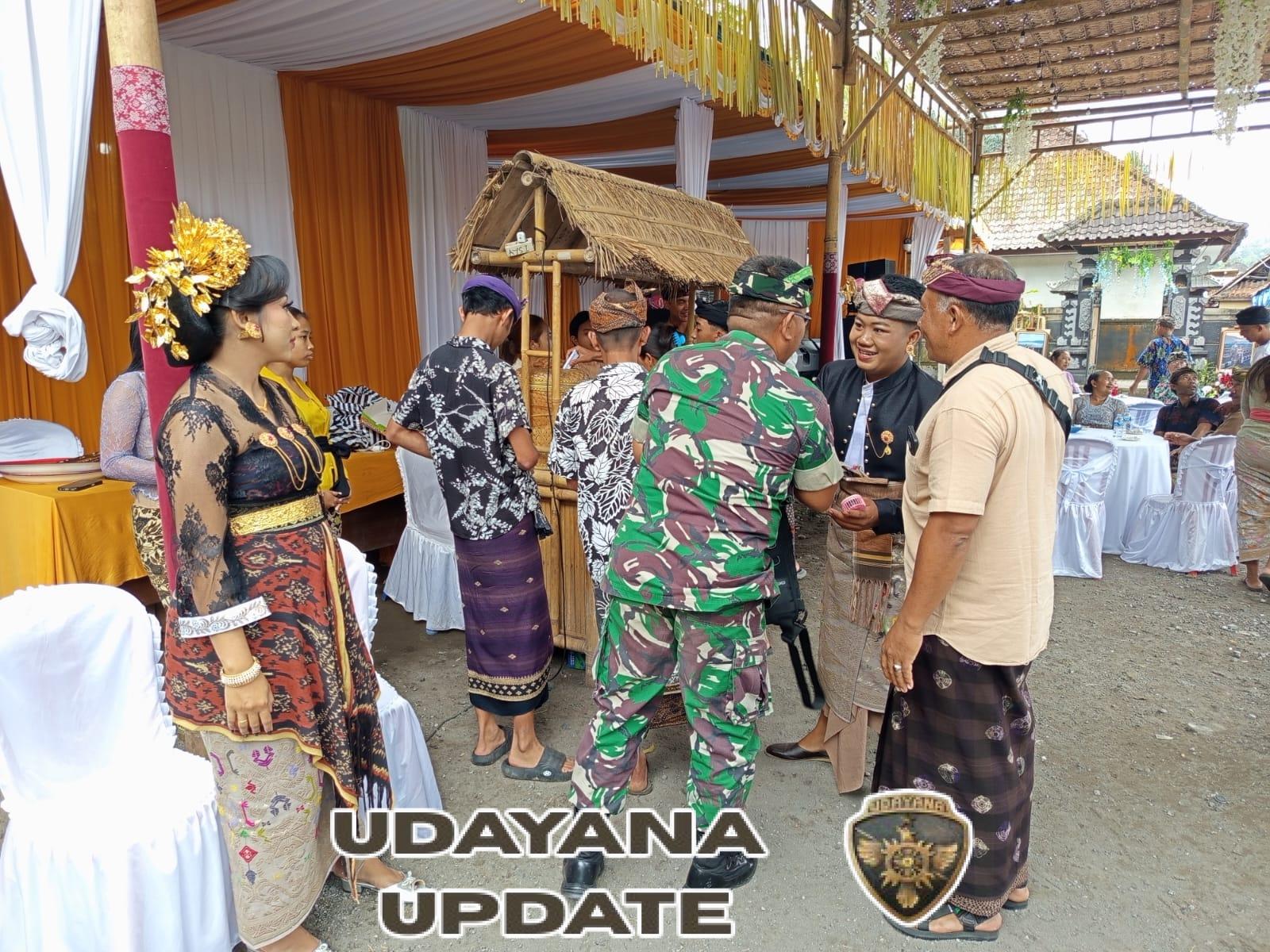 Pererat tali silaturahmi, Danramil 1623-06/Selat hadiri undangan upacara Pawiwahan.