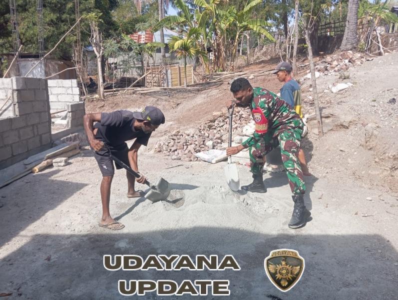 Wujud Kepedulian, Babinsa Koptu Natalino De Jesus Ringankan Beban Warga Binaan Tingkatkan Kemanunggalan, Babinsa Koramil 1618-03/Insut Gotong Royong Bersama Warga