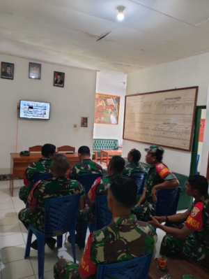 Tingkatkan Koordinasi, Koramil 1628-01/Taliwang Laksanakan Vicon Bersama Menteri Pertanian