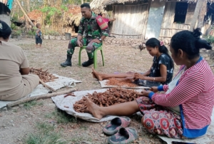 Babinsa Kopda Robi Naisau Hadirkan Senyum di Tengah Aktivitas Petani Desa Nansean Timu
