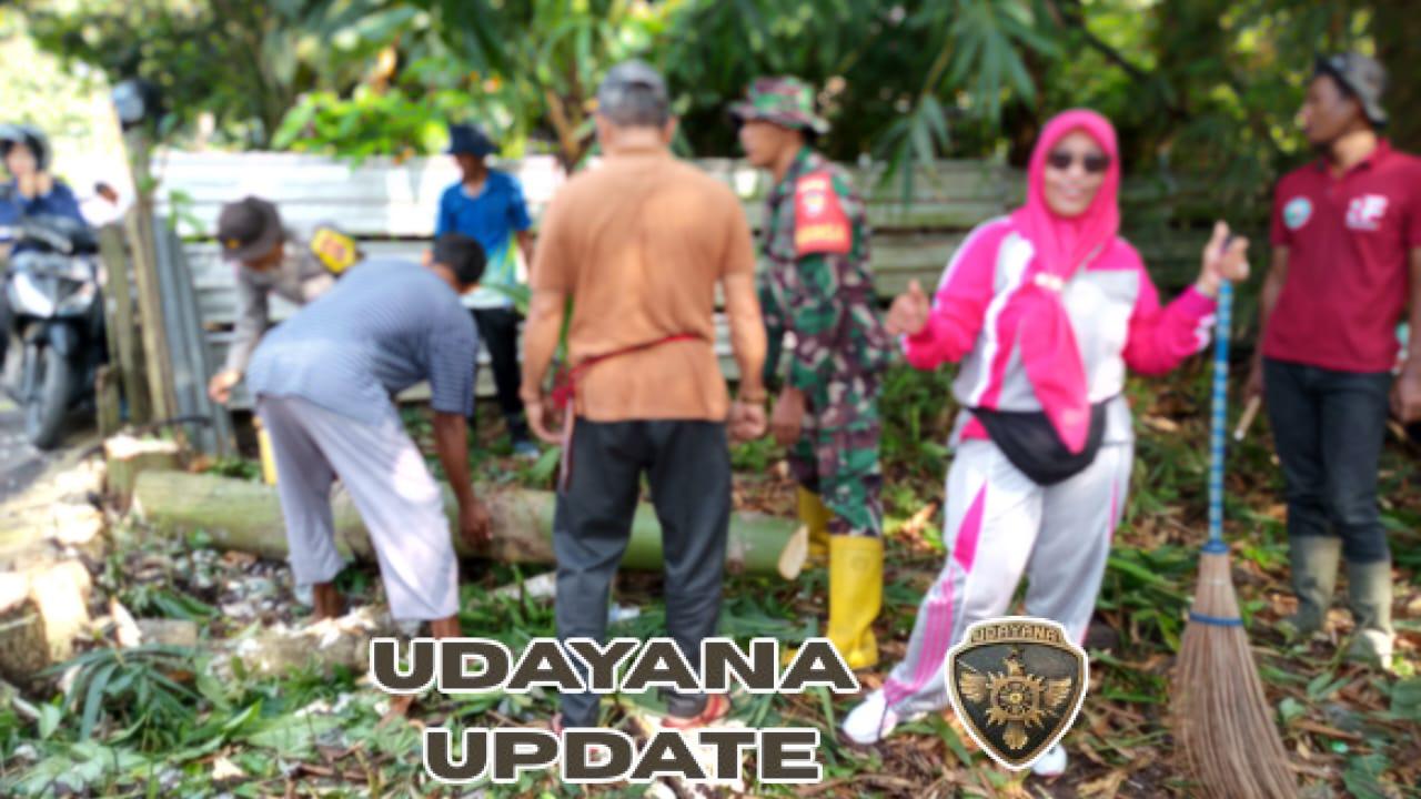 Babinsa Kelurahan Bugis Ajak Warga Gotong Royong Bersihkan Lingkungan