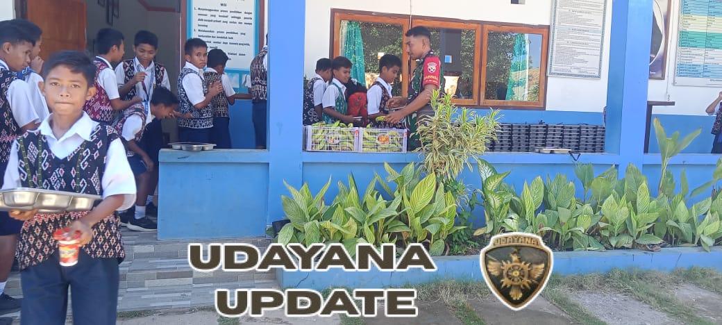 Babinsa Koramil 1627-01/Ba’a Dampingi Program Makanan Bergizi Gratis di Rote Ndao