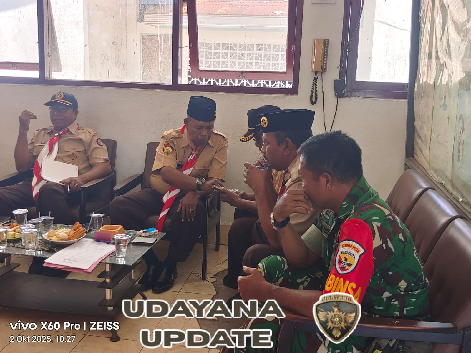 Dispora dan Kwarcab Pramuka Ende Matangkan Rencana Kegiatan, Babinsa Hadir Dukung Sinergi