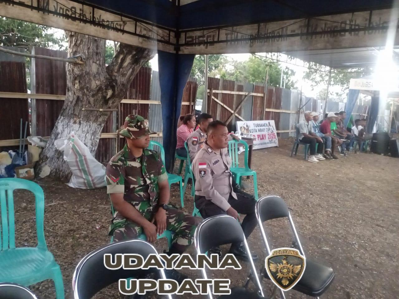 Babinsa Koramil 1625-05/Aesesa Amankan Turnamen Sepak Bola Kota Mbay Cup I